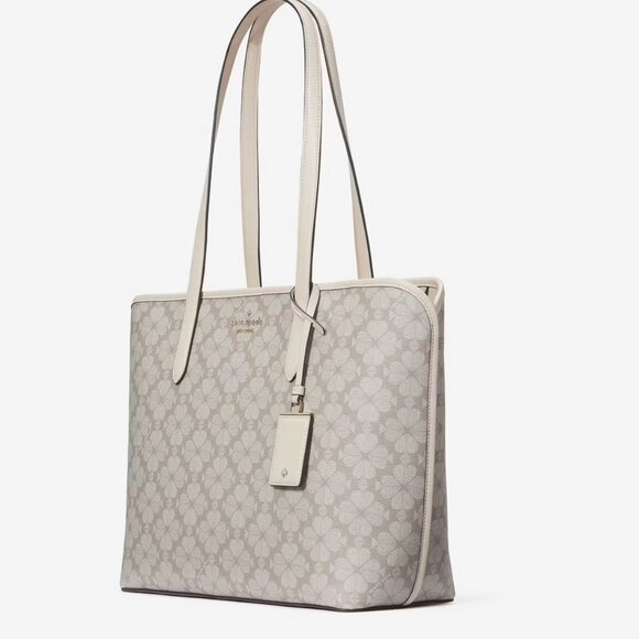 Kate Spade Signature Spade Flower Large Tote Bag In Dark Mushroom Cap Multi - Picture 5 of 8